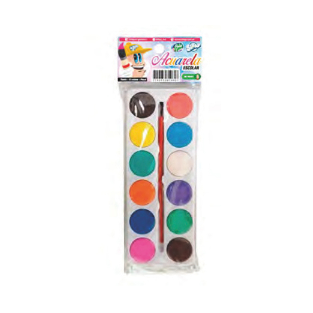 ACUARELA SIFAP X12 COLORES ESCOLAR
