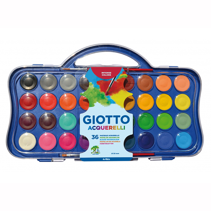ACUARELA GIOTTO BANDEJA X36 COLORES+PINCEL