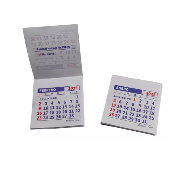 CALENDARIO MENSUAL MIGNON X 50 UNIDADES 5.2x5.2cm 2026