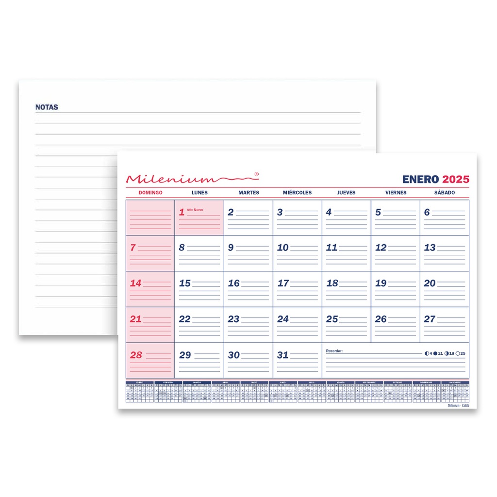 CALENDARIO MENSUAL X 10 UNIDADES 23x32.5cm 2026