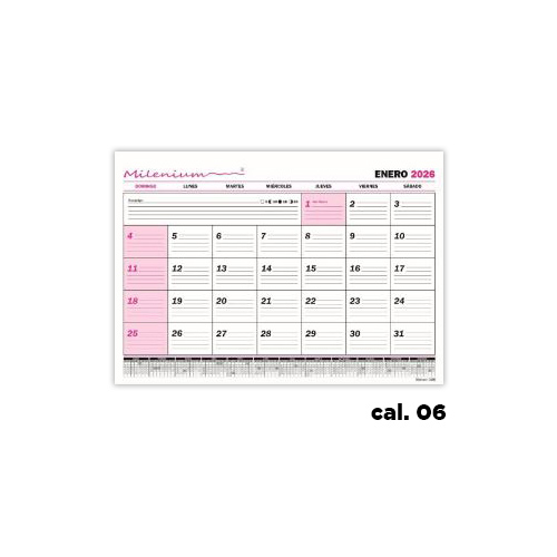 CALENDARIO PLANIFICADOR MENSUAL APAISADO 16x23cm 2026
