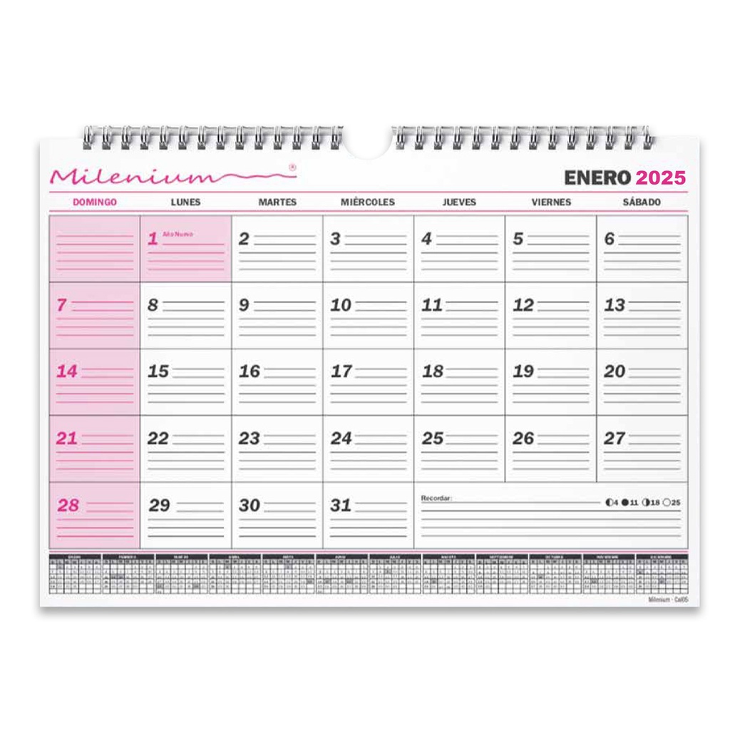 CALENDARIO PLANIFICADOR MENSUAL APAISADO 16x23cm 2026