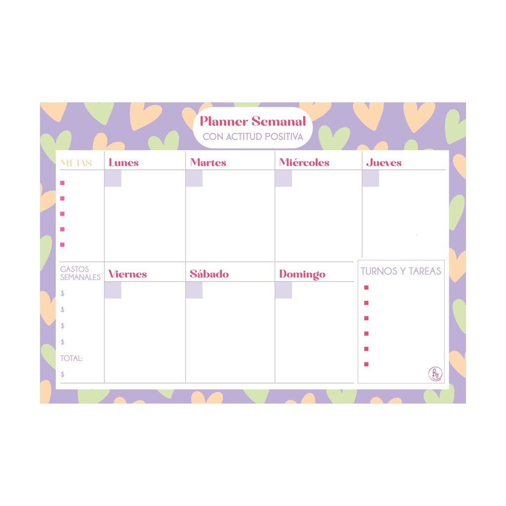 PLANNER ORGANIZADOR SEMANAL RY A4