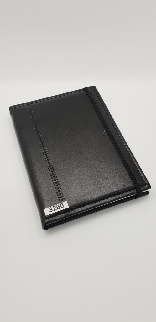 AGENDA NIVEL 10 14x19 SV SIMIL CUERO ENCUADERNADA CON ELASTICO Y PESPUNTE NEGRO