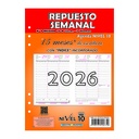 REPUESTO AGENDA NIVEL 10 Nº8 16x22cm SEMANAL CON INDICE