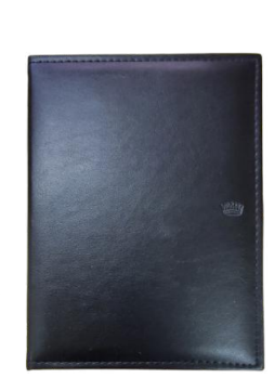 AGENDA NIVEL 10 SIMIL CUERO NEGRO CON PESPUNTE