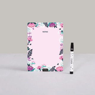 PLANNER IMANTADO FERA NOTAS FLORAL + MARCADOR