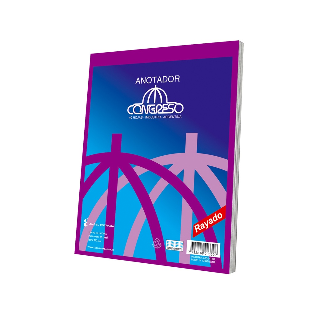 BLOCK CONGRESO ANOTADOR 40 HOJAS RAYADO