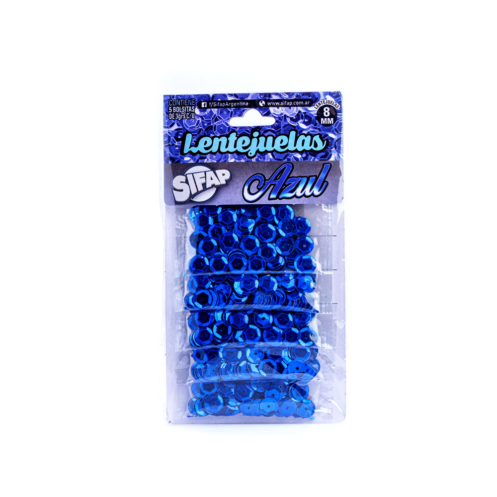 LENTEJUELAS COLOR X5 AZUL
