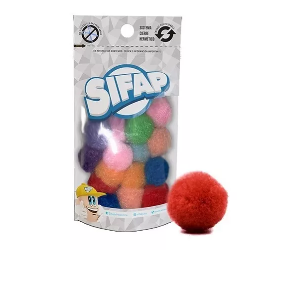 POMPONES SIFAP SURTIDO CLASICO X20