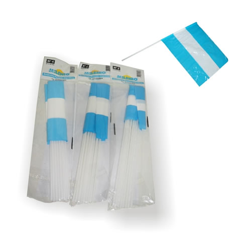 BANDERA PLASTICA ARGENTINA Nº4 17X24CM X12 UNIDADES