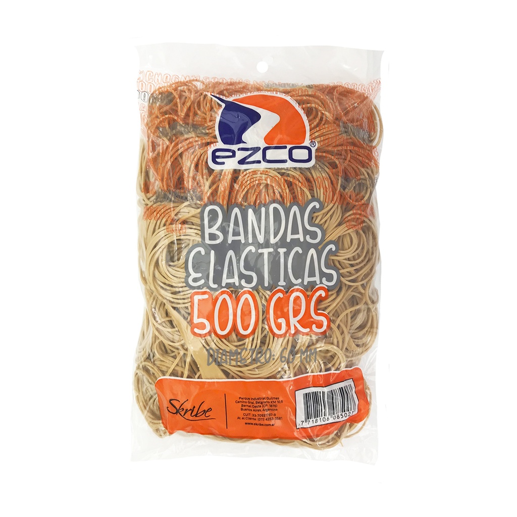 BANDAS ELASTICAS EZCO BOLSA X 500G LARGA Y FINA