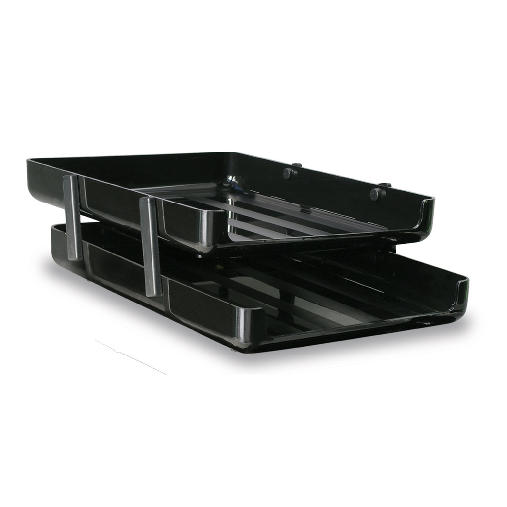 BANDEJA PAPELERA PIZZINI 2 PISOS NEGRO 0420BNG