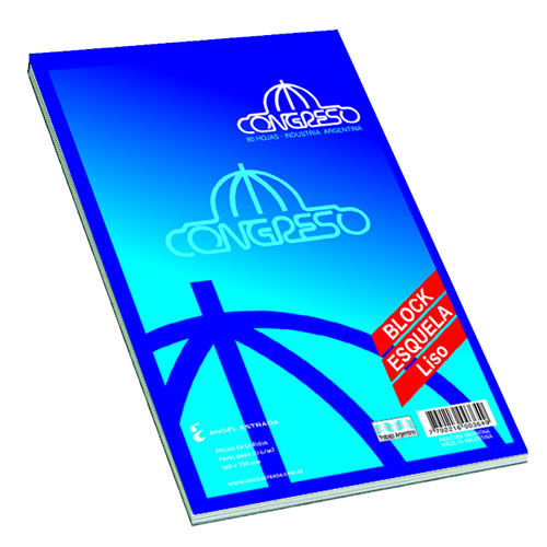 BLOCK CONGRESO ESPIRAL ESQUELA 80 HOJAS LISO
