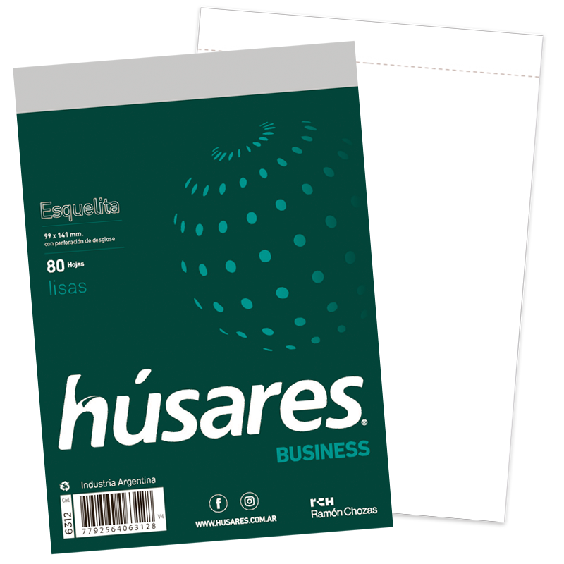 BLOCK HUSARES BUSINESS ESQUELITA 80 HOJAS LISAS