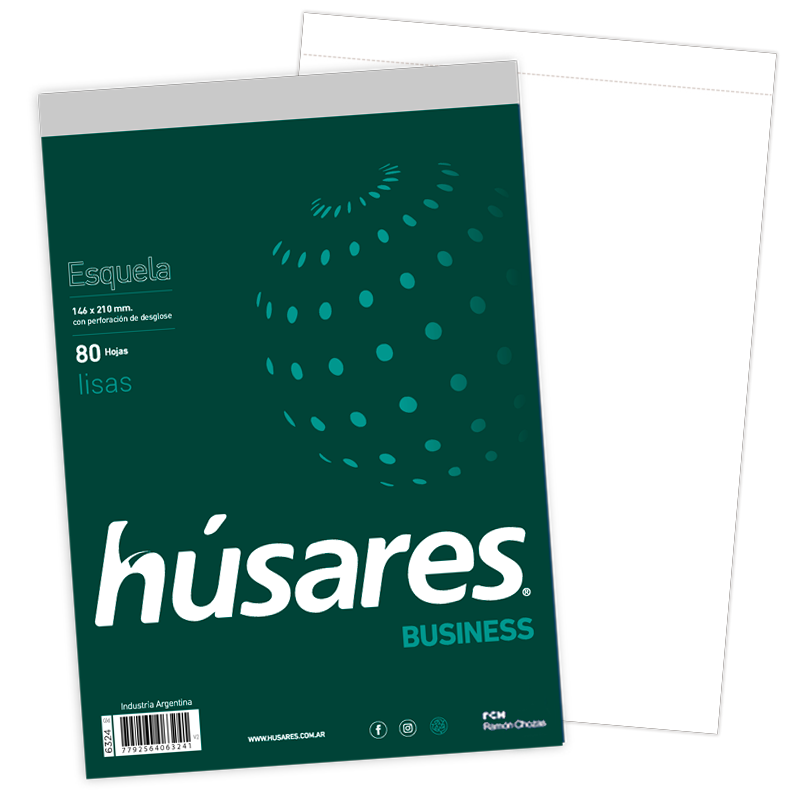 BLOCK HUSARES BUSINESS ESQUELA 80 HOJAS LISAS