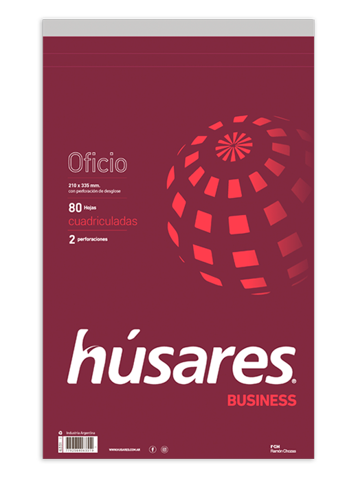 BLOCK HUSARES BUSINESS OFICIO 80 HOJAS CUADRICULADO