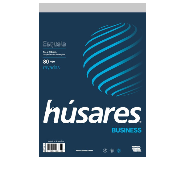 BLOCK HUSARES BUSINESS ESQUELA 80 HOJAS RAYADO