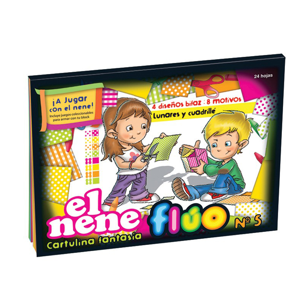 BLOCK EL NENE Nº5 24 HOJAS FANTASIA FLUO