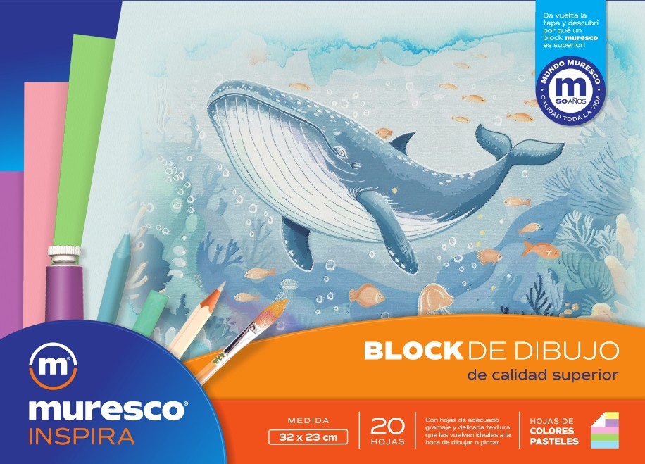 BLOCK MURESCO 20 HOJAS PASTELES LISO
