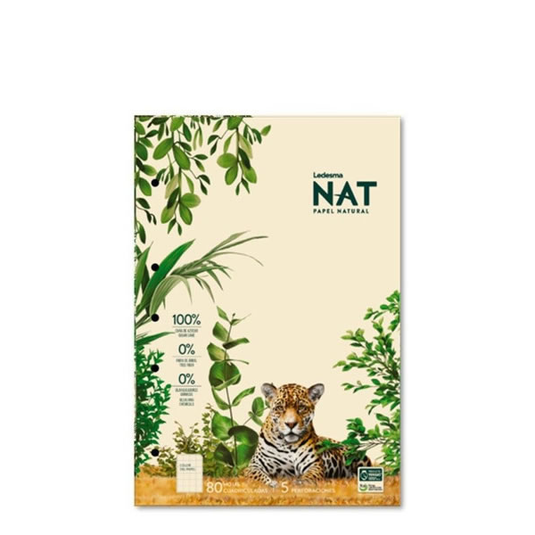 BLOCK LEDESMA NAT PEGADO A4 80 HOJAS CUADRICULADO