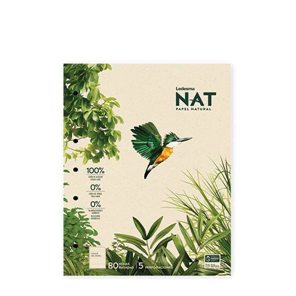 BLOCK LEDESMA NAT PEGADO A4 80 HOJAS RAYADO