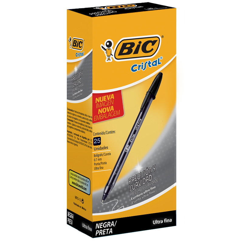 BOLIGRAFO BIC CRISTAL 0.7 X 25 NEGRO