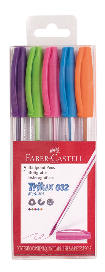BOLIGRAFO FABER TRILUX 032 1.0 X 5 COLORES