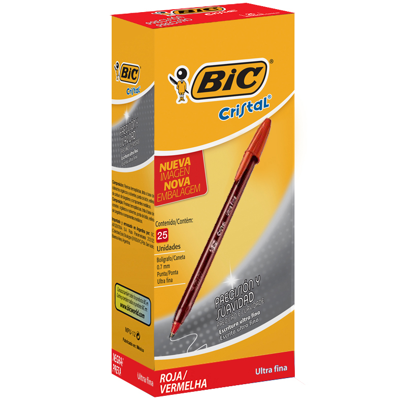BOLIGRAFO BIC CRISTAL 0.7 X 25 ROJO