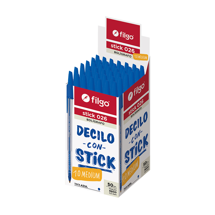 BOLIGRAFO FILGO 026 STICK 1.0 X 50 AZUL PROMO