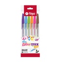 BOLIGRAFO FILGO 026 STICK 1.0 X 6 COLORES SURTIDOS BRILLANTES