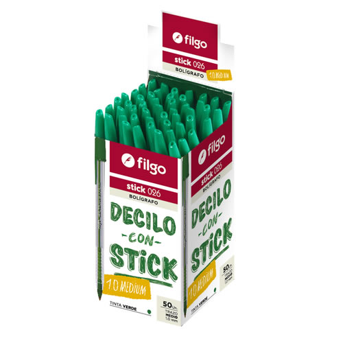 BOLIGRAFO FILGO 026 STICK 1.0 X 50 VERDE OF