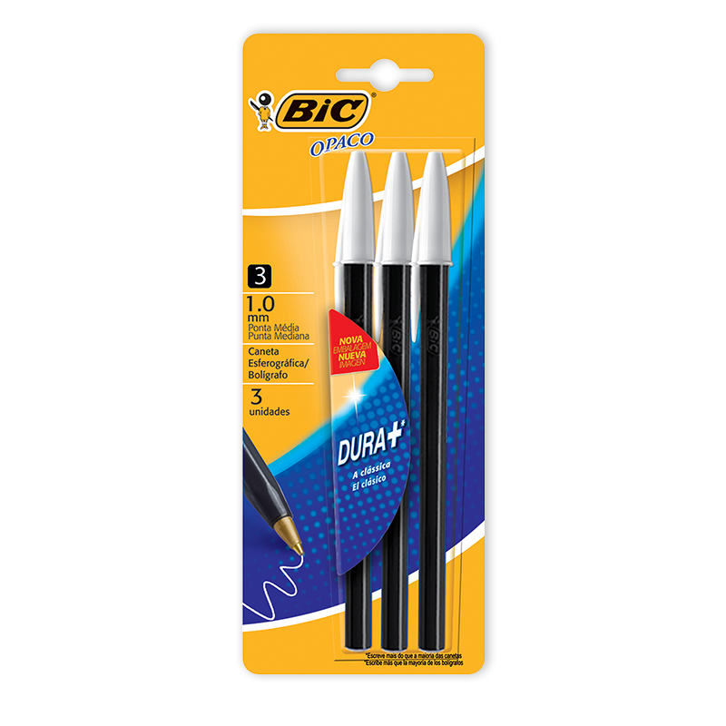 BOLIGRAFO BIC OPACO 1.0 X3 NEGRO