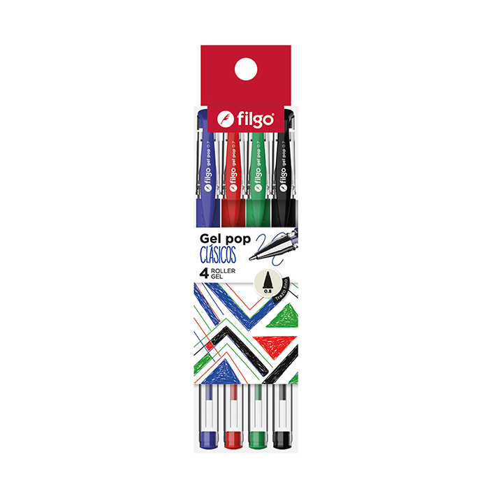 BOLIGRAFO FILGO GEL POP ROLLER GEL X4 CLASICO
