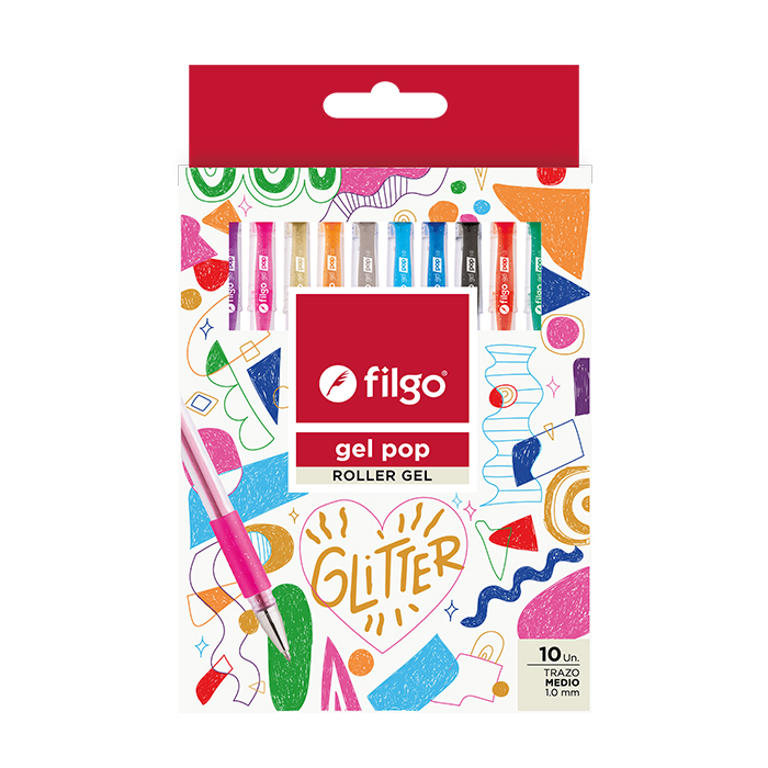 BOLIGRAFO FILGO GEL POP ROLLER GEL 1.0 X 10 GLITTER