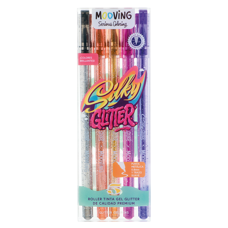 BOLIGRAFO MOOVING ROLLER TINTA GLITTER X 5
