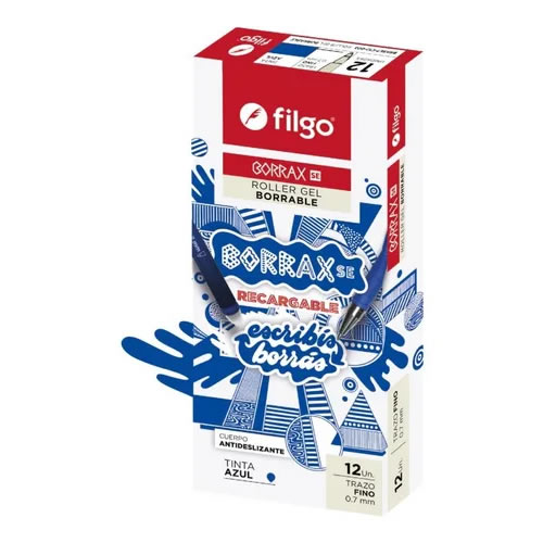 BOLIGRAFO FILGO BORRAX SE ROLLER GEL BORRABLE 0.7 X 12 AZUL