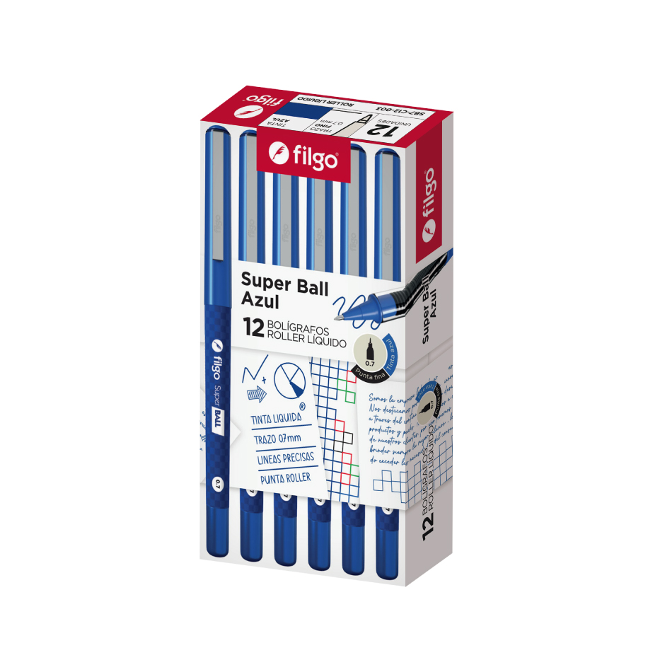 BOLIGRAFO FILGO SUPER BALL 0.7 X12 AZUL