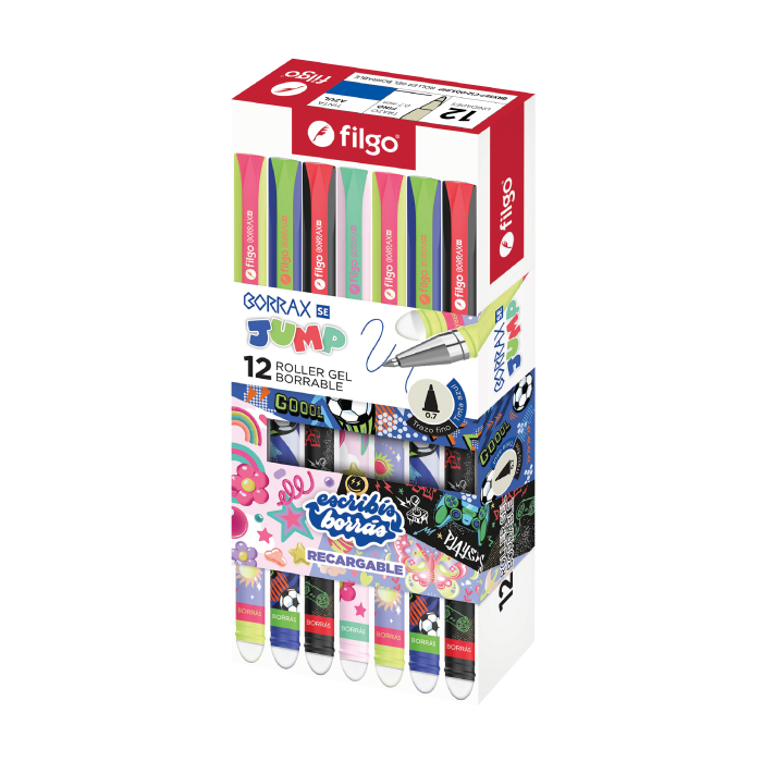 BOLIGRAFO FILGO BORRAX SE JUMP BORRABLE Y RECARGABLE 0.7 X 12 AZUL