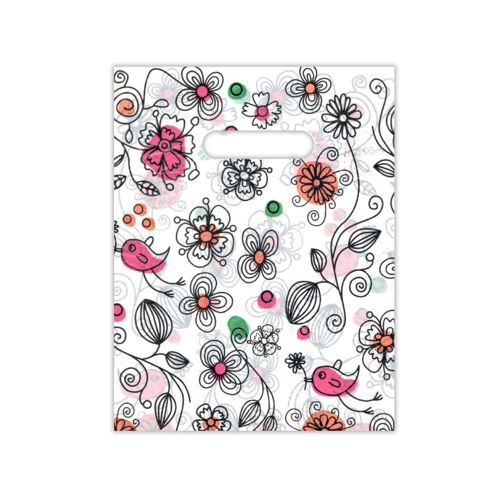 BOLSA RIÑON 25X35 FLORES COLOR X50