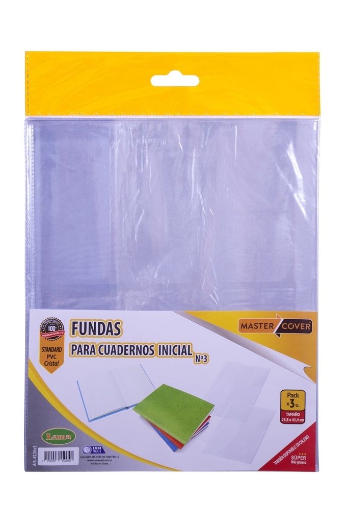 FUNDA PVC LAMA PARA CUADERNO Nº3 X3
