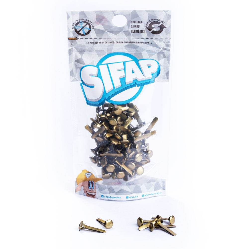 BROCHES DORADOS SIFAP Nº 3 X100