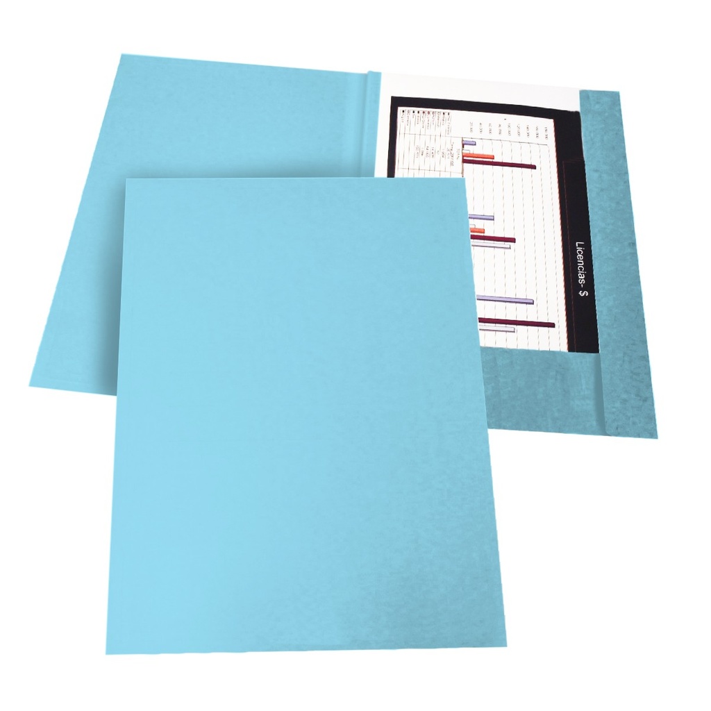 CARPETA 3 SOLAPAS OFICIO CONGRESO 170gr X50 CELESTE