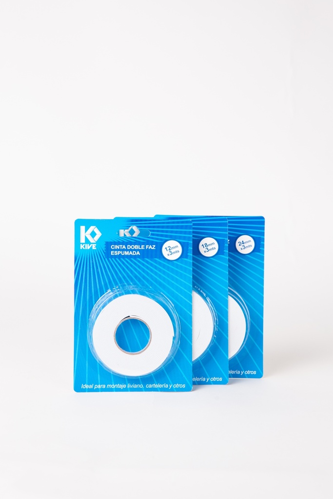 CINTA KIVE DOBLE FAZ ESPUMADA 24MMX3MTS