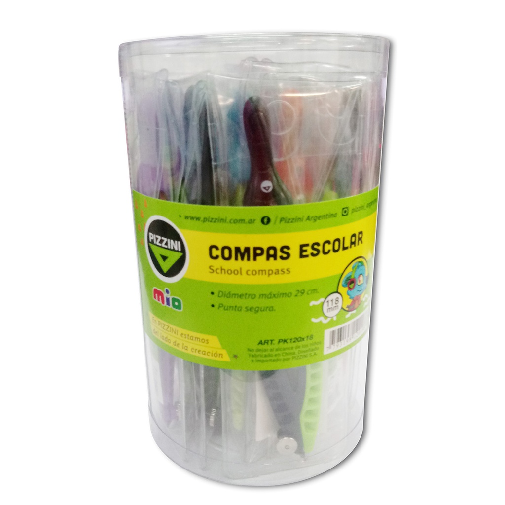 COMPAS PIZZINI ESCOLAR 118MM X18