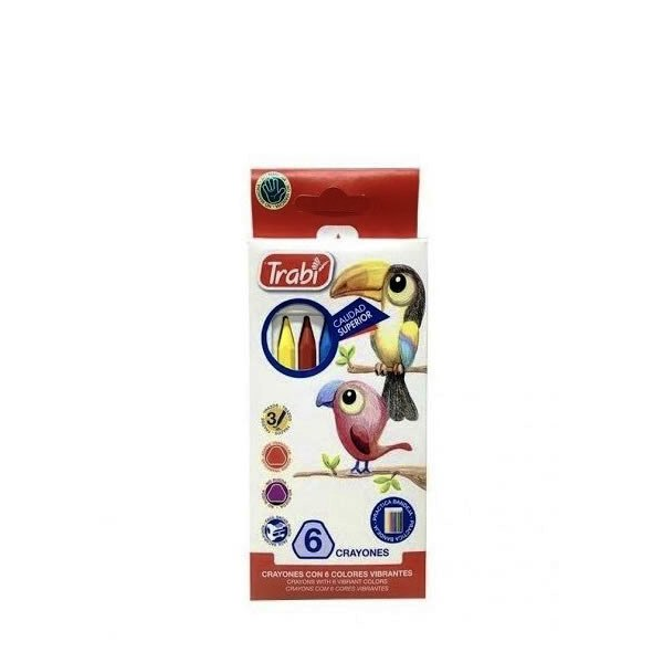 CRAYONES PINTURITAS PLASTICAS TRABI X6