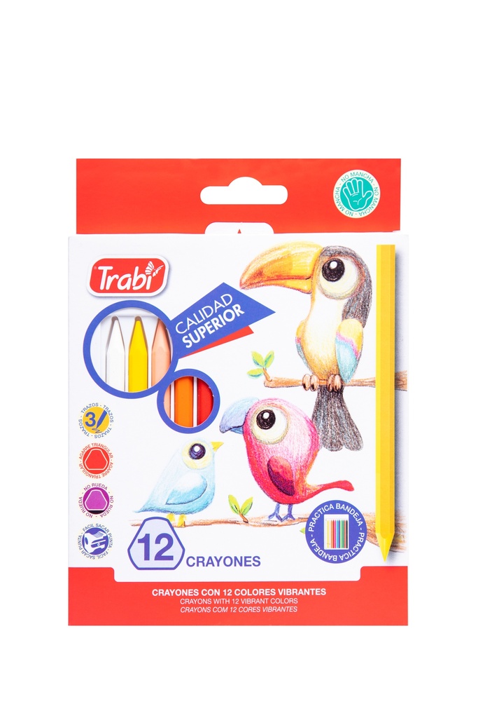 CRAYONES PINTURITAS PLASTICAS TRABI X12