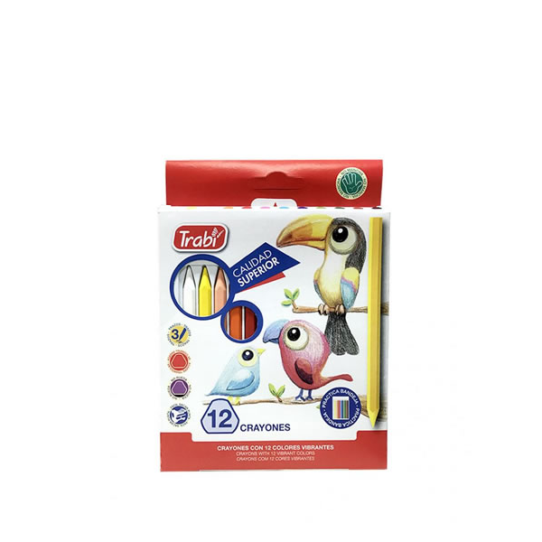 CRAYONES PINTURITAS PLASTICAS TRABI X12