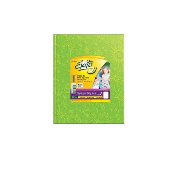 CUADERNO EXITO E3 FORRADO 48H VERDE MZN RAYADO