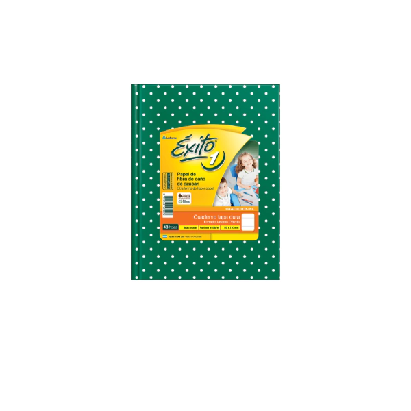 CUADERNO EXITO E1 LUNAR 48H VERDE RAYADO